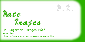 mate krajcs business card