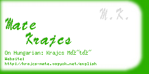 mate krajcs business card